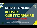 Create Online Survey Questionnaire Using Google Form