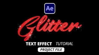 Glitter Text Tutorial After Effects 2024 project file valentine s Day Text