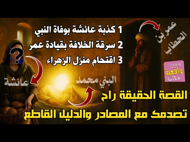⁣قصة كذبت عائشة بساعة وفاة النبي وانقلاب الامة واخذ الخلافة بقيادة عمر بن الحطاب واقتحام منزل الزهراء