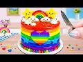 Kawaii Rainbow Cake Recipe! 🌟 How to Make Miniature Cute Cake at Home 🌈 Mini Sweet Taste