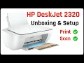 HP DeskJet 2320 Unboxing setup driver download and install print and scan test