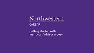 Getting Started in CAESAR - Instructor Advisor Access