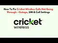 How To Fix Cricket Wireless Calls Not Going Through - Outage SIM Call Settings