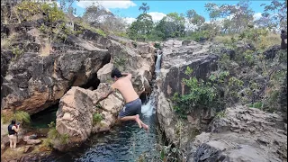 PULEI DA CACHOEIRA NA CHAPADA DOS VEADEIROS!