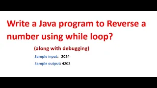 Write a Java program to Reverse a number using a while loop Interview Program