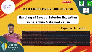 Fix Invalid Selector Exception in Selenium Explained in English