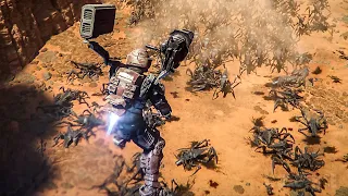 one man army vs 4278 bugs starship troopers traitor of mars clip