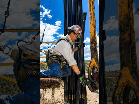 Workover Rig Derrickman Tubing Tripping Job  #trip #derrickman #rig