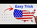 USA Map Drawing Tutorial Easy Trick to Draw the United States How to Draw the USA Map Easily