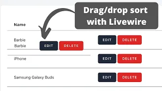 Livewire Sortable Drag-Drop Table