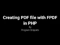 Creating PDF with FPDF in PHP