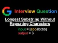 BLIND75 Longest Substring Without Repeating Characters - Leetcode 3