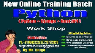 Python Tutorial Python Online Work Shop Demo - 1 by Durga Sir