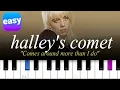Download Lagu Billie Eilish - Halley's Comet EASY PIANO TUTORIAL with lyrics