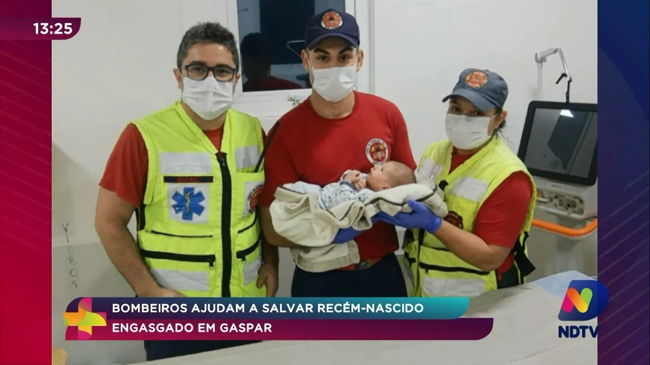 Bombeiros ajudam a salvar recém-nascido engasgado em Gaspar