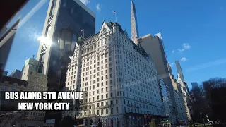 Riding the M1 bus down 5th Avenue - New York City