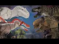 Jurassic Blocky D-REX \u0026 EMBER Vs I-REX \u0026 SPINOSAURUS Battle 