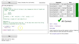 Codingbat - not