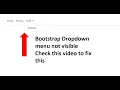 Fix Bootstrap Dropdown Menu not visible