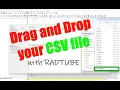 Importing a CSV file into RADTUBE