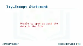 Exception Handling - Python Programming Fundamentals IBM