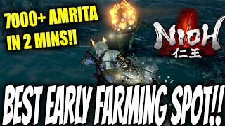 Nioh Best Early Farming Location 7000 Amrita In 2 Mins How To Level Up Quick