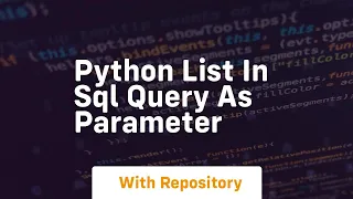 python list in sql query as parameter