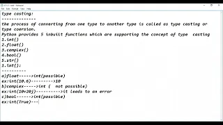 TYPE CASTING IN PYTHON By Mr G Vamshi Krishna MRCET