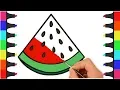 Watermelon Coloring Pages for Kids How to Draw Watermelon Coloring Page Fruit Coloring