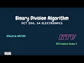 Binary Division Algorithm ECT 206 - S4 Electronics KTU Lecture Series 3