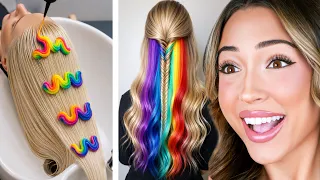 Rainbow Hair Transformations You Wont Believe