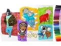 Sing coloring pages how to color Buster Johnny Gunter Mike Ash Meena speed coloring tutorial