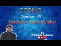 CODING Question - 37 Harshad or Niven Number