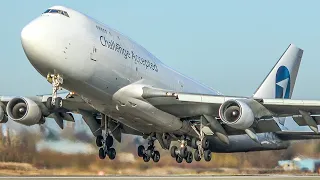 60 MINUTES PURE AVIATION - Boeing 747, B767 ... Cargo Planes at Liege (4K)