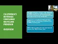 California Beverage Container Recycling Program Beverage Dealer Workshop