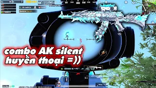 PUBG Mobile - Tăng Độ Khó Game Khi Cầm Combo AK Giảm Thanh X4 | Gặp Bạn Nữ Quạo Game =))