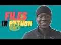 Files in python Writing in Files Hausa