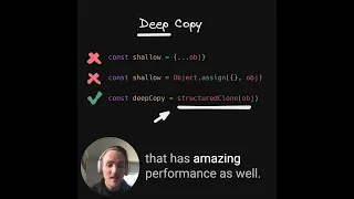 Use structuredClone in JS for fast and flexible deep object copies in JS
