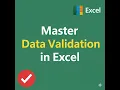 Master Data Validation in Excel Create Smart Drop-Down Lists Prevent Errors
