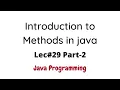 Introduction to Methods with Parameters in Java with Solved Examples in Urdu Hindi