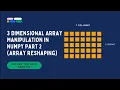 3 Dimensional Array Manipulation in NumPy Array Reshaping
