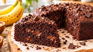 Du hast Bananen und Haferflocken? Back diesen saftigen Schokokuchen! Ohne Zuckerzusatz!