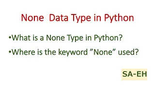 None data type in Python Data Types in Python Python Tutorial CBSE None type in python