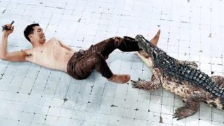 a couple got trapped in a 25 foot deep abandoned pool and there was a crocodile inside