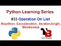 Operations On List In Python With Examples Repetition Concatenation Len Iteration
