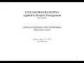 USING LP IN NETWORKS Theoretical Lecture