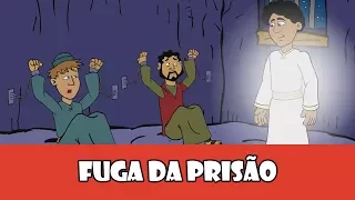 DESENHOS BÍBLICOS - FUGA DA PRISÃO! PEDRO E JOÃO SÃO LIBERTOS POR UM ANJO