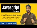 Arithmetic Operators In Javascript Javascript Tutorial In Hindi