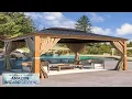 MELLCOM 10 x12 Hardtop Gazebo Wooden Finish Coated Aluminum Frame Gazebo with Galvanized Review
