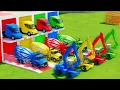 Download Lagu Garage with Colors - ALL MIXER TRUCK WITH DOUBLE FLATBED TRAILER TRUCK, TESLA, PETERBILT, LIEBHERR